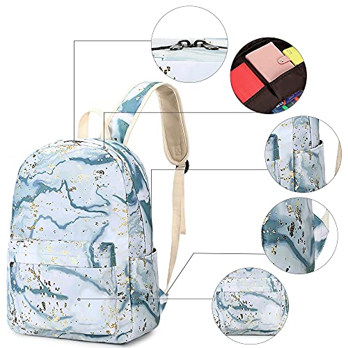 Bluboon Teen Girls School Backpack Kids Bookbag Set with Lunch Box Pencil Case Travel Laptop Backpack Casual Daypacks (Gray)