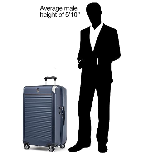 Travelpro Platinum Elite Hardside Expandable Spinner Wheel Luggage TSA Lock Hard Shell Polycarbonate Suitcase, True Navy Blue, Checked Large 28-Inch