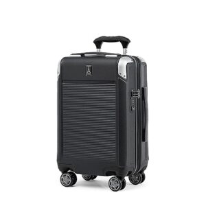travelpro platinum elite hardside expandable spinner wheel luggage tsa lock hard shell polycarbonate suitcase, shadow black, compact carry on 20-inch