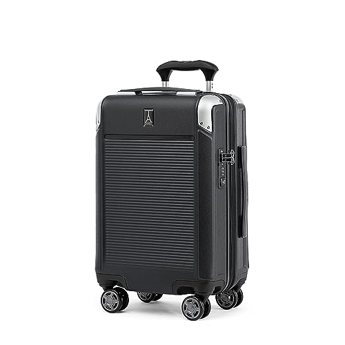 Travelpro Platinum Elite Hardside Expandable Spinner Wheel Luggage TSA Lock Hard Shell Polycarbonate Suitcase, Shadow Black, Compact Carry on 20-Inch