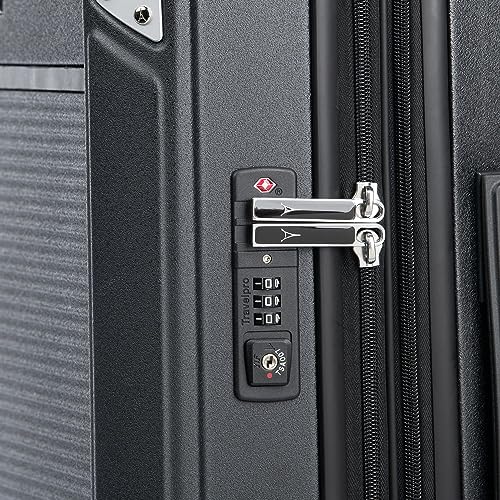 Travelpro Platinum Elite Hardside Expandable Spinner Wheel Luggage TSA Lock Hard Shell Polycarbonate Suitcase, Shadow Black, Carry on 21-Inch