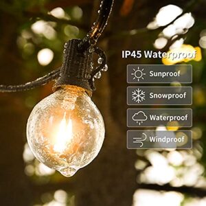 100ft 2-Pack Outdoor String Lights Waterproof with 52 LED Dimmable Shatterproof Bulbs, UL Approval Globe G40 String Lights 1W 2700K Outdoor Lighting for Patio Backyard Cafe Party Wedding Garden