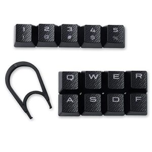 huyun fps backlit key caps replacement for corsair cherry mx key switch gaming keyboards (black)