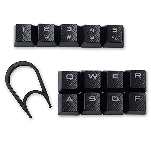 HUYUN FPS Backlit Key Caps Replacement for Corsair Cherry MX Key Switch Gaming Keyboards (Black)