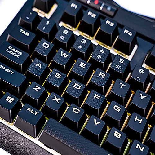 HUYUN FPS Backlit Key Caps Replacement for Corsair Cherry MX Key Switch Gaming Keyboards (Black)