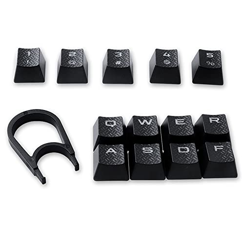 HUYUN FPS Backlit Key Caps Replacement for Corsair Cherry MX Key Switch Gaming Keyboards (Black)