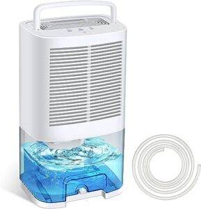 gocheer upgrated dehumidifier for basement home, small portable dehumidifiers for room home with drain hose, 68oz (2000ml) 8000 cubic feet 800 sq.ft, quiet dehumidifiers for bathroom rv bedroom closet kitchen