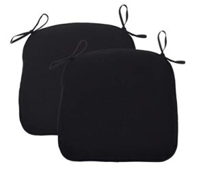 augld 2 pack water repellent patio chair cushion breathable 17"x16" seat cushion with ties black-2
