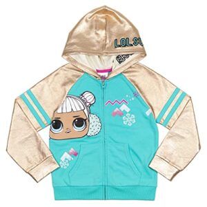 l.o.l. surprise! snow angel big girls french terry zip-up hoodie blue/gold 18-20