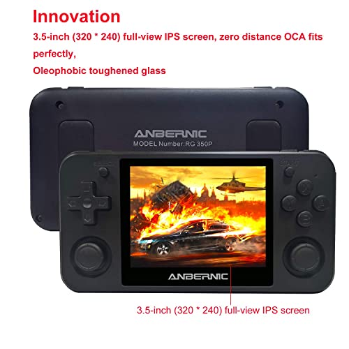 Retro Game Console, Portable Handheld Video Game Console, RG350P, IPS HD Screen, 32GB Memory Card, 2500mAh Battery with 2500+ Classic Games