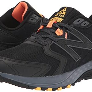 New Balance Men's 410 V7 Running Shoe, Black/Grey/Orange, 9.5