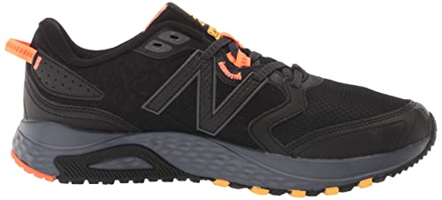 New Balance Men's 410 V7 Running Shoe, Black/Grey/Orange, 9.5