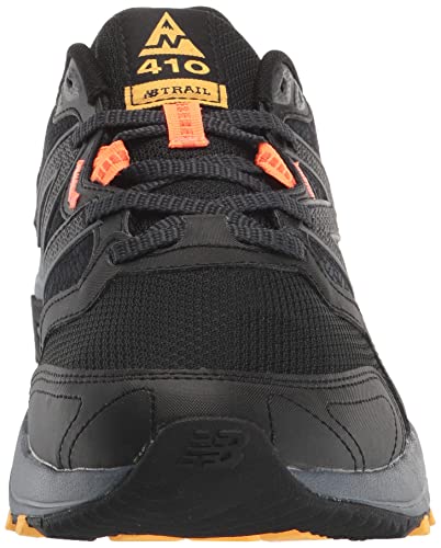 New Balance Men's 410 V7 Running Shoe, Black/Grey/Orange, 9.5