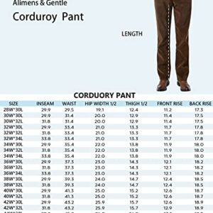 Alimens & Gentle Men's Corduroy Straight Fit Flat Front Casual Pant-Brown 02, 38W x 30L