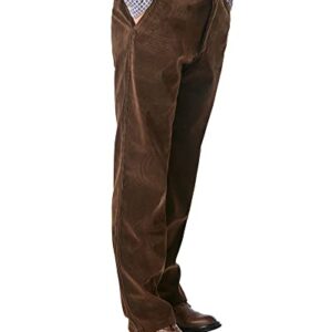 Alimens & Gentle Men's Corduroy Straight Fit Flat Front Casual Pant-Brown 02, 38W x 30L