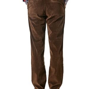 Alimens & Gentle Men's Corduroy Straight Fit Flat Front Casual Pant-Brown 02, 38W x 30L