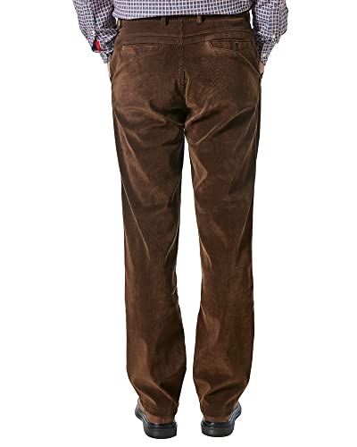 Alimens & Gentle Men's Corduroy Straight Fit Flat Front Casual Pant-Brown 02, 38W x 30L