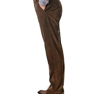 Alimens & Gentle Men's Corduroy Straight Fit Flat Front Casual Pant-Brown 02, 38W x 30L