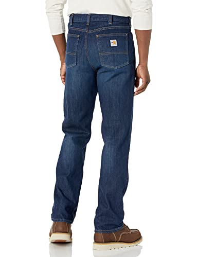 Carhartt Men's Flame-Resistant Rugged Flex Straight Fit 5-Pocket Jean, Midnight Indigo, 40 x 32