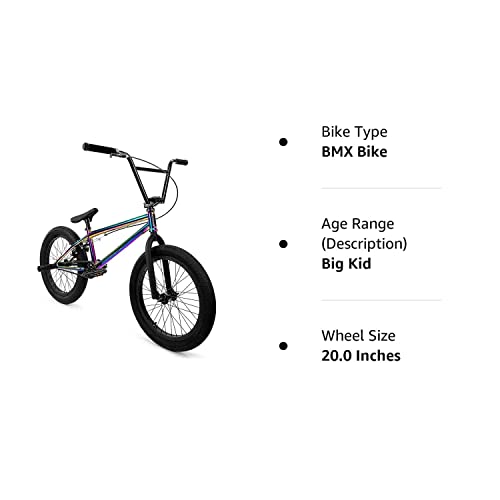 Elite BMX Bicycle 18", 20" & 26" Model Freestyle Bike - 3 Piece Crank (Oil Slick, 20")