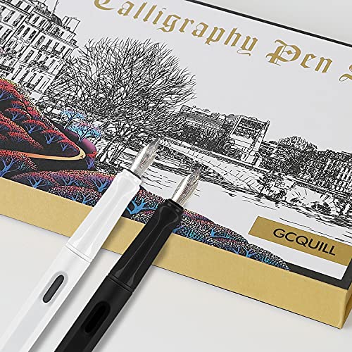 GC QUILL Calligraphy Pen Set, 7 Calligraphy Fountain Pens with Different Nibs and 40 Ink Cartridges, Calligraphy Set for Beginners- MU-09