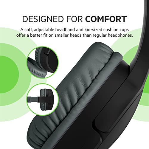 Belkin SoundForm Mini - Wireless Bluetooth Headphones for Kids with Built in Microphone - On-Ear - Bluetooth Earphones for iPhone, Fire Tablet & More - Black w/Case