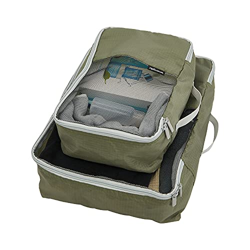 Wrangler 4 Piece Elysium Luggage and Packing Cubes Set, Olive Green