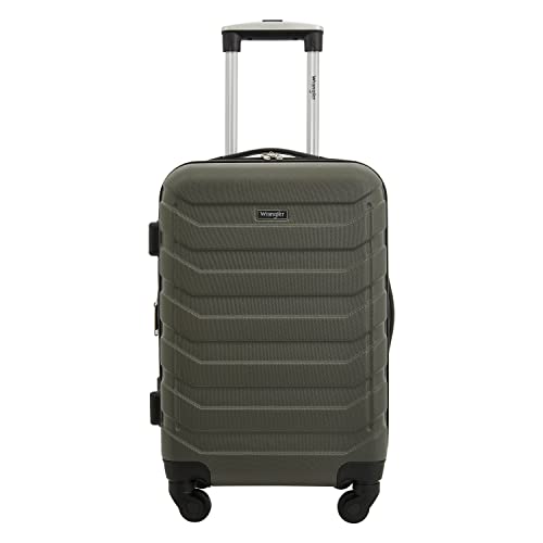 Wrangler 4 Piece Elysium Luggage and Packing Cubes Set, Olive Green