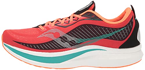 Saucony Men's Endorphin Speed 2 Running Shoe, SCARLET/BLACK, 11