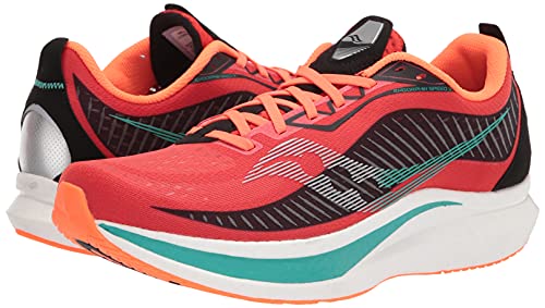 Saucony Men's Endorphin Speed 2 Running Shoe, SCARLET/BLACK, 11