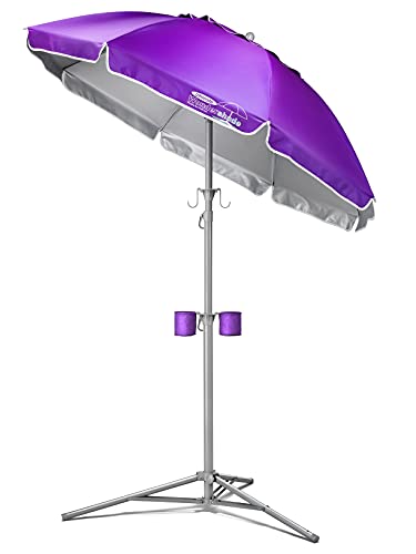 Wondershade Ultimate Portable Sun Shade Umbrella, Lightweight Adjustable Instant Sun Protection - Purple