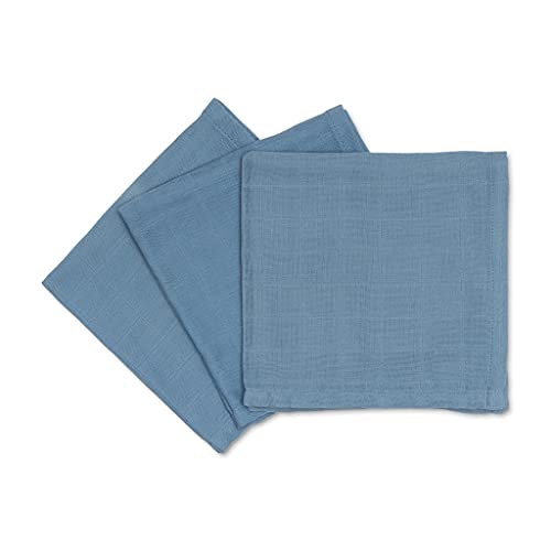 Full Circle Kind Collection 100% Organic Cotton Plant-Dyed Dish Cloths, Set of 3, Indigo