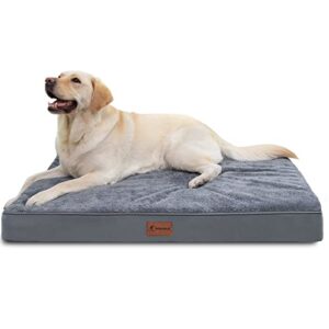 mihikk orthopedic dog bed waterproof dog beds with removable washable cover anti-slip egg foam pet sleeping mattress for large, jumbo, medium dogs, dark grey, 41 x 28 inch
