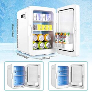 Homdox Mini Fridge, 20L Portable Cooler Warmer Refrigerators, 60W Small Refrigerator, AC/DC Compact Skincare Fridge for Skincare, Foods, Medications, Bedroom, Office & Car, Black