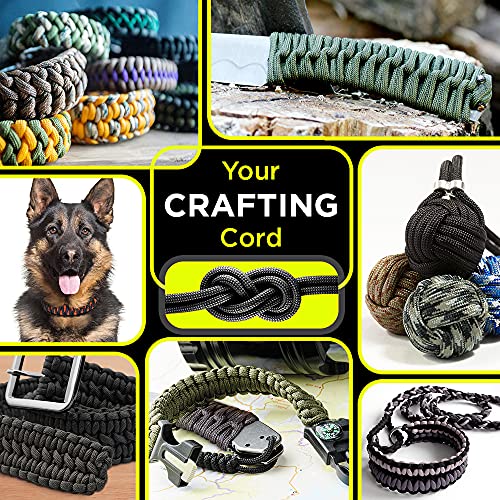 TECEUM Paracord Type III 550 Black –100 ft – 4mm – Tactical Rope MIL-SPEC – Outdoor para Cord –Camping Hiking Fishing Gear and Equipment EDC Parachute Cord Strong Survival Utility Rope 016