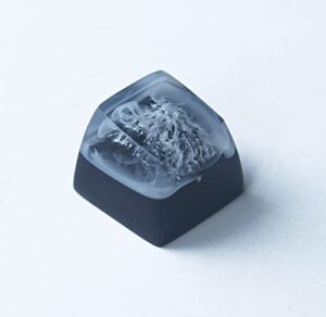 cho26key gaming keycaps for cherry mx switches(oem r4) hand made resin key caps…(snow mountain（r4）)