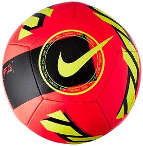 nike dc2380 pitch recreational soccer ball unisex-adult bright crimson/black/volt 5