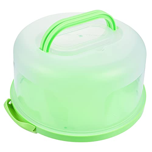 DOITOOL Plastic Moon Cake Boxes Mini Cake Box Round Cake Carrier Holder Cake Dome Box Portable Pie Saver Cupcake Container Cake Transporter for Cake Cupcake Green Cupcake Container Muffin Containers