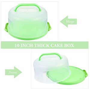 DOITOOL Plastic Moon Cake Boxes Mini Cake Box Round Cake Carrier Holder Cake Dome Box Portable Pie Saver Cupcake Container Cake Transporter for Cake Cupcake Green Cupcake Container Muffin Containers