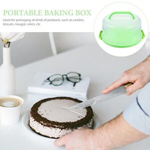 DOITOOL Plastic Moon Cake Boxes Mini Cake Box Round Cake Carrier Holder Cake Dome Box Portable Pie Saver Cupcake Container Cake Transporter for Cake Cupcake Green Cupcake Container Muffin Containers