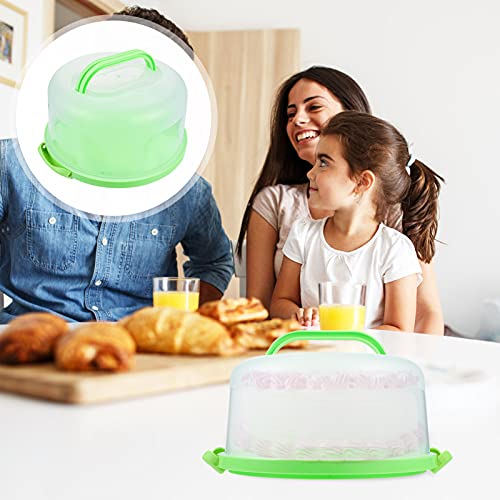 DOITOOL Plastic Moon Cake Boxes Mini Cake Box Round Cake Carrier Holder Cake Dome Box Portable Pie Saver Cupcake Container Cake Transporter for Cake Cupcake Green Cupcake Container Muffin Containers