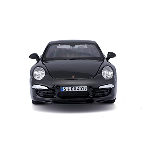 Bburago Diecast Model Car Porsche 911 Carrera S Black with Silver Wheels 1/24 21065