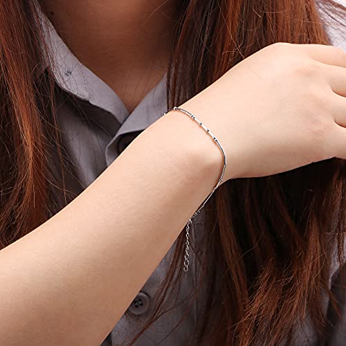 JoycuFF Perseverance Morse Code Bracelets for Women Girls Mother Daughter Friend Inspirational Motivational Encouragement Stianless Steel Jewelry Gifts Silver Bracelet