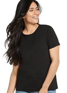 jockey women's casualwear 100% organic cotton t-shirt, black, s