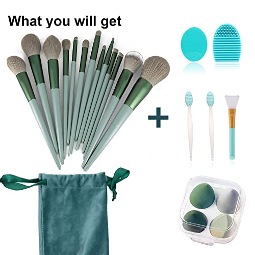 Makeup Brushes 22 Pcs Makeup Kit,Foundation Brush Eyeshadow Brush Make up Brushes Set (Green, 22 Piece Set)