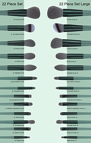 Makeup Brushes 22 Pcs Makeup Kit,Foundation Brush Eyeshadow Brush Make up Brushes Set (Green, 22 Piece Set)