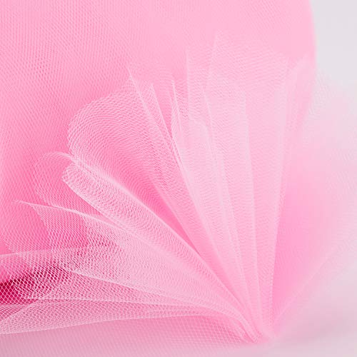 Tulle Rolls 6” by 100 Yards (300 feet) Tulle Roll Spool Fabric for DIY Tutu Skirts Wedding Baby Shower Crafts Decorations Party Supplies (Light Pink)