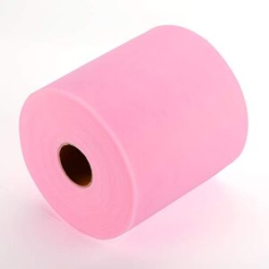Tulle Rolls 6” by 100 Yards (300 feet) Tulle Roll Spool Fabric for DIY Tutu Skirts Wedding Baby Shower Crafts Decorations Party Supplies (Light Pink)