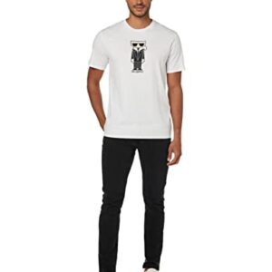 Karl Lagerfeld Paris mens Kocktail Karl Short Sleeve Crew Neck T-shirt T Shirt, White, Small US