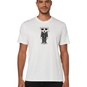 Karl Lagerfeld Paris mens Kocktail Karl Short Sleeve Crew Neck T-shirt T Shirt, White, Large US